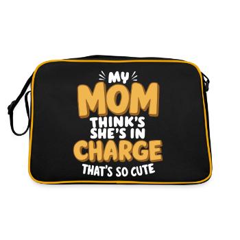 Meine Mutter denkt, sie hat das Sagen Das ist so süß Lustig - Retro Tasche - Schwarz/Gold - Hinten