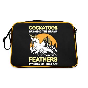 Cockatoos Bringing The Drama And The Feathers - Retro Tasche - Schwarz/Gold - Hinten