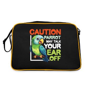 Parrot May Talk Your Ear Off - Retro Tasche - Schwarz/Gold - Hinten