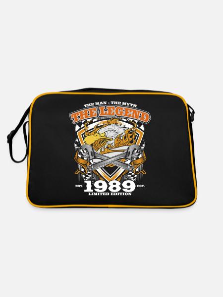 35th Birthday Original Vintage 1989 Artisan - Retro Bag - black/gold - Back