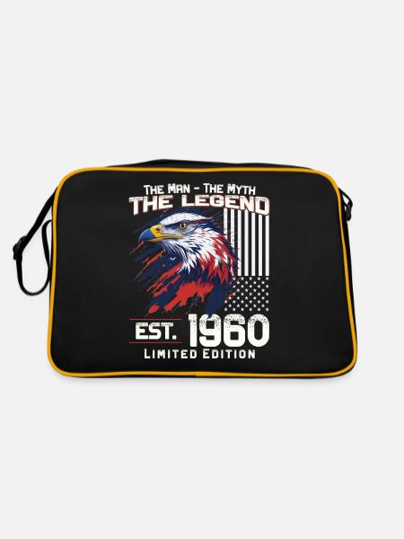64th Birthday Year 1960 Vintage 1960 Legend - Retro Bag - black/gold - Back