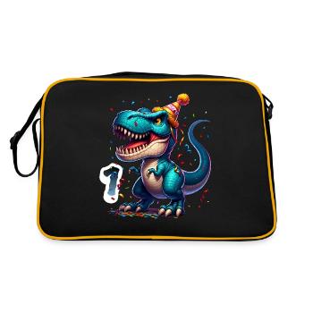 T Rex Dinosaure 1er Anniversaire Enfants Anniversaire - Sac Retro - noir/or - Dos
