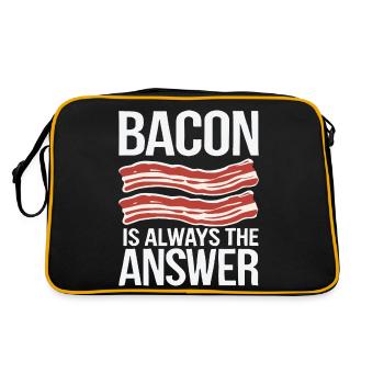 Le bacon est toujours la réponse Amateur de viande de porc drôle - Sac Retro - noir/or - Dos