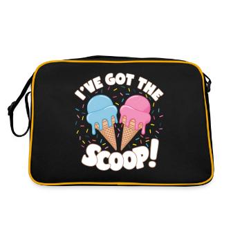 I've Got the Scoop Gender Reveal Ice cream Themed - Retro Bag - black/gold - Back