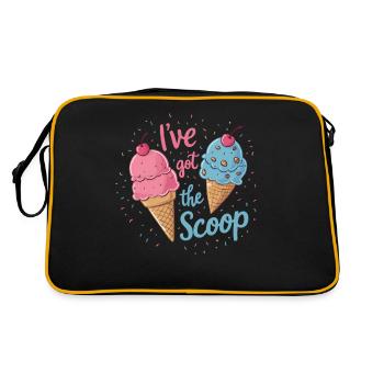 I've Got the Scoop Gender Reveal Ice cream Themed - Retro Bag - black/gold - Back