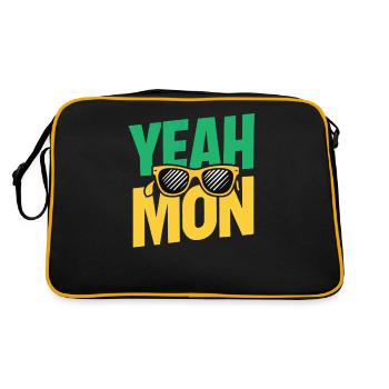 yes Mon Jamaican Jamaica Vacation Reggae Retro - Retro Bag - black/gold - Back