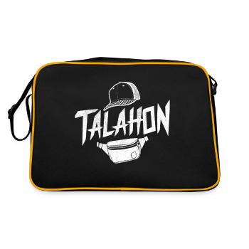 Richtiger Talahon Deutsches Meme Humor Lustig Tala - Retro Tasche - Schwarz/Gold - Hinten