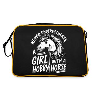 Never Underestimate a Girl With A Hobby Horse - Retro Bag - black/gold - Back