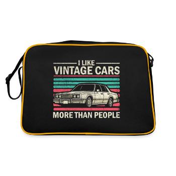 J’aime les voitures anciennes plus que les gens Drôle Vintage - Sac Retro - noir/or - Dos