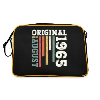 60. Geburtstag Original August 1965 Jahrgang 1965 - Retro Tasche - Schwarz/Gold - Hinten