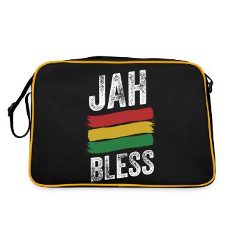 Jah Bless Rasta Flag Reggae Roots Jamaica - Retro Bag - black/gold - Back