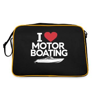 Boistier J’aime le bateau à moteur Drôle Hors-bord Hommes - Sac Retro - noir/or - Dos