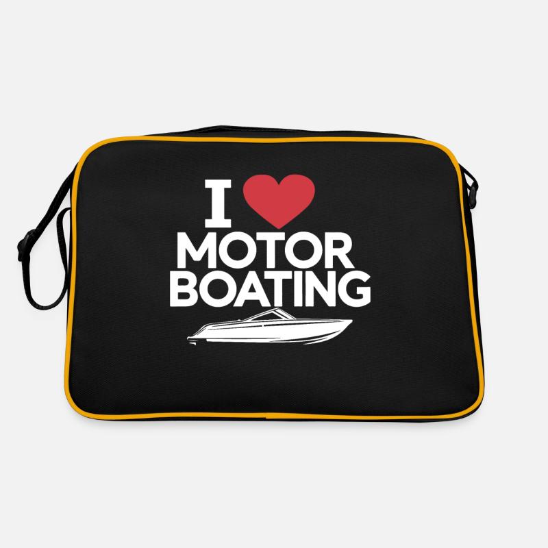 Bootsfahrer Ich liebe Motorbootfahren Lustige Schnellboot Männer Retro Tasche
