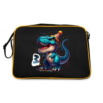 T Rex Dinosaure 3ème Anniversaire Enfants Anniversaire - Sac Retro - noir/or - Dos