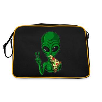 L’extraterrestre vert aime l’amateur de pizza - Sac Retro - noir/or - Dos