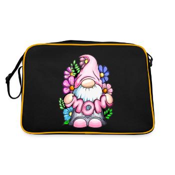 Frauen Pflanzenliebhaberinnen Zwergen Mom Figur - Retro Tasche - Schwarz/Gold - Hinten