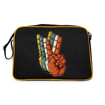 Paix Rétro Signe de la Paix Mains Paix Monde - Sac Retro - noir/or - Dos