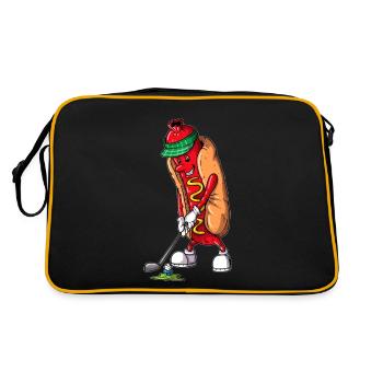 Hobby Golfer Terrain de golf Golfeur mangeant du hot-dog - Sac Retro - noir/or - Dos