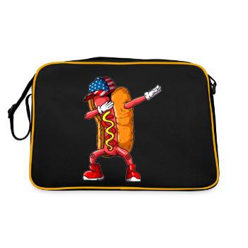 Drôle Hot Dog Dabbing Restauration rapide Cuisine - Sac Retro - noir/or - Dos