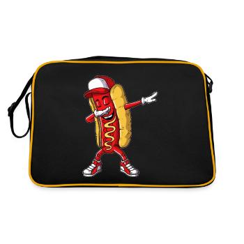 Hot Dog Dancing Dab Dabbing Fast Food Bun Saucisse - Sac Retro - noir/or - Dos