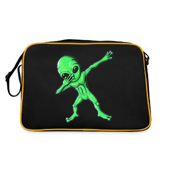 Alien green alien does dab dabbing - Retro Bag - black/gold - Back
