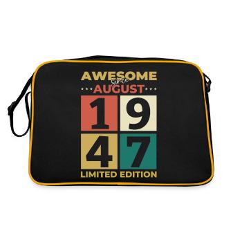 77th Birthday Original August 1947 Born 1947 - Retro Bag - black/gold - Back