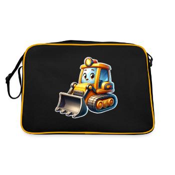 Bulldozer Chargeuse sur pneus Excavatrice Chantier de construction Kids - Sac Retro - noir/or - Dos