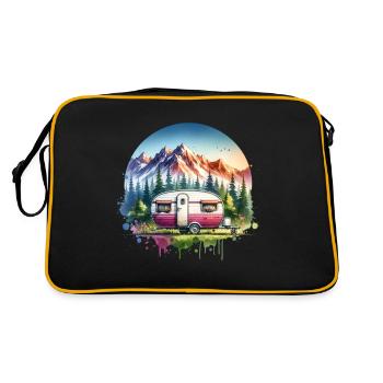Camping Camper Caravan - Retro Bag - black/gold - Back