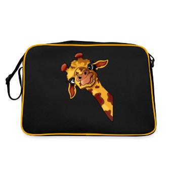 Africa Holiday Steppe Giraffe Kids Lover - Retro Bag - black/gold - Back