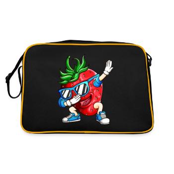 Strawberry Makes Dabbing Strawberry Ice Cream Dance Shirt - Sac Retro - noir/or - Dos