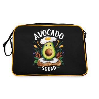Funny Avocado Squad Breakfast Lover - Retro Tasche - Schwarz/Gold - Hinten