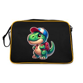 Dinosaur School School School Enrollment School Child - Retro Bag - black/gold - Back