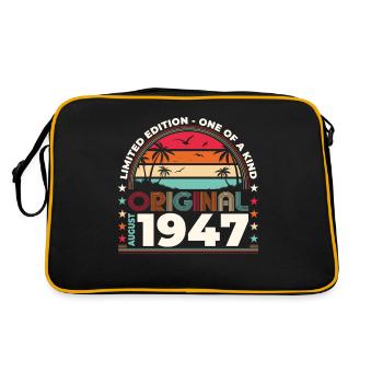 77th Birthday Original August 1947 Year 1947 - Retro Bag - black/gold - Back
