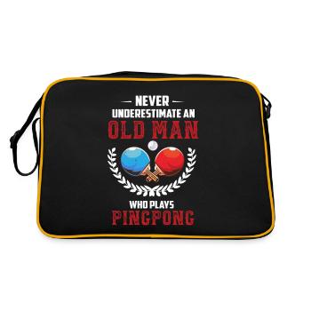 Don't underestimate an old man at ping pong - Retro Bag - black/gold - Back