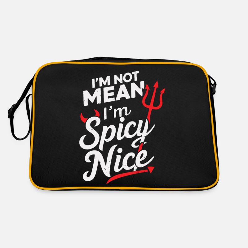 Ich bin nicht gemein, ich bin scharf Nett Lustig Erwachsene Sarkasmus Hu Retro Tasche