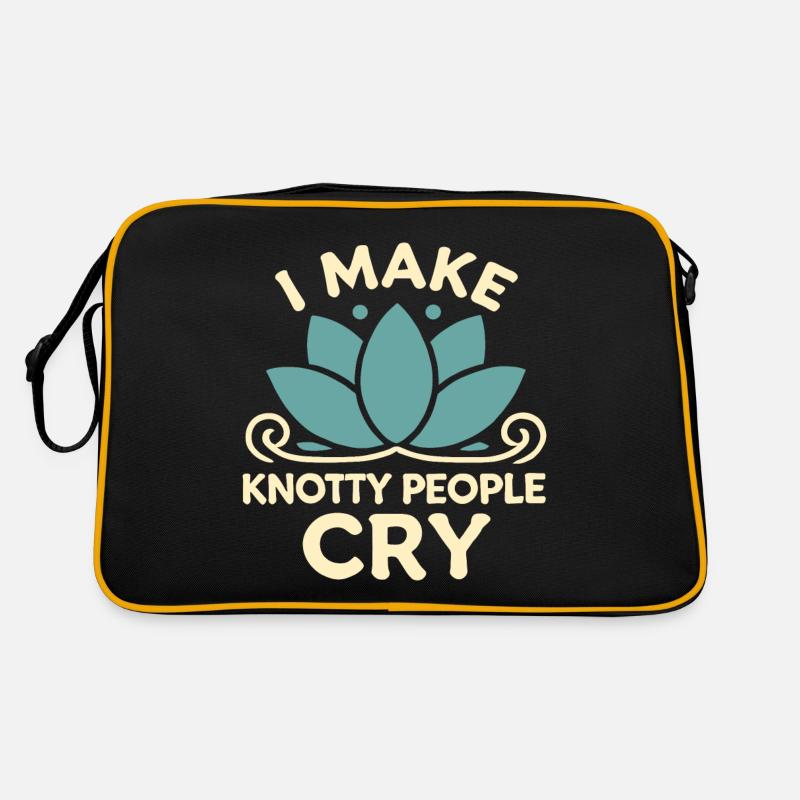 Ich bringe knorrige Menschen zum Weinen komische Massagetherapeutin H - Retro Tasche - Schwarz/Gold