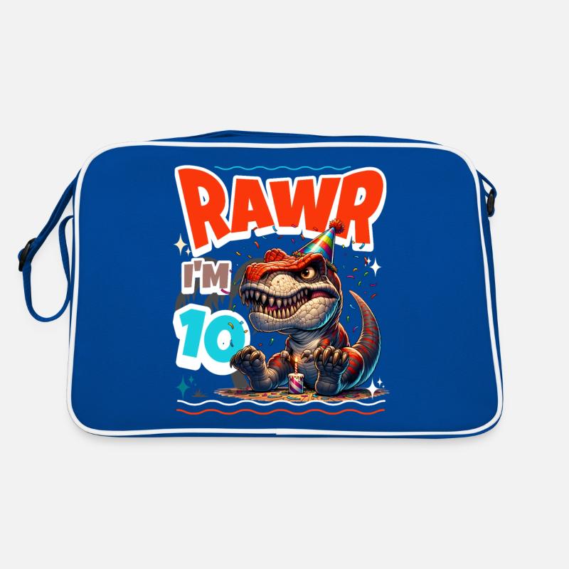 10th Birthday Rawr T Rex Dinosaur Retro Bag