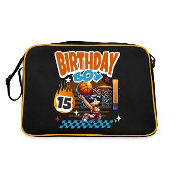 15e anniversaire de basket-ball - Sac Retro - noir/or - Dos