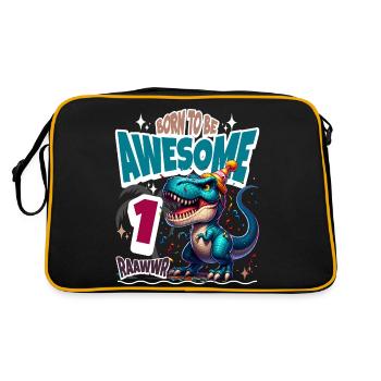 T Rex Dinosaure 1er Anniversaire Enfants Anniversaire - Sac Retro - noir/or - Dos