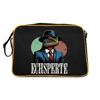 Echsperte Experte - Retro Tasche - Schwarz/Gold - Hinten