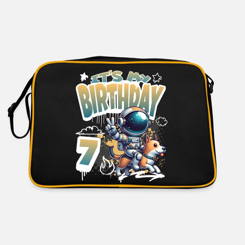 Astronaute 7e anniversaire Chien de l'espace drôle Sac Retro