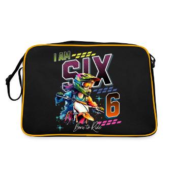 Motocross Girl 6th Birthday - Retro Bag - black/gold - Back