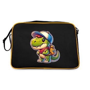 Dinosaur School Enrollment Dino T Rex - Retro Bag - black/gold - Back