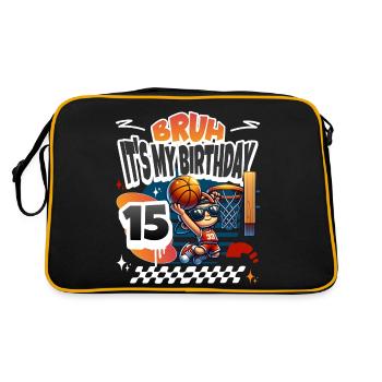 15e anniversaire de basket-ball - Sac Retro - noir/or - Dos