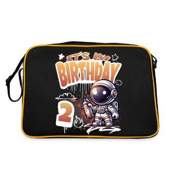 Graffiti astronaute 2ème anniversaire - Sac Retro - noir/or - Dos