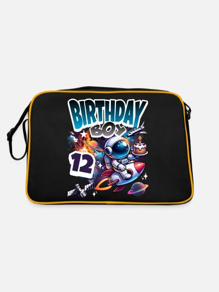 Astronaut 12th Birthday Space - Retro Bag - black/gold - Back