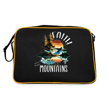 La foi peut déplacer des montagnes, Matthieu 17:20 - Sac Retro - noir/or - Dos
