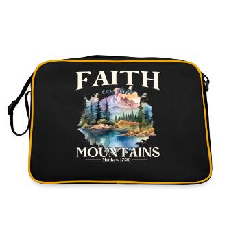 La foi peut déplacer des montagnes, Matthieu 17:20 - Sac Retro - noir/or - Dos