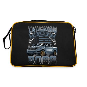 Trucking is like a Redneck - Retro Bag - black/gold - Back