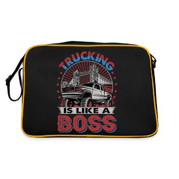 Trucking is like a Redneck - Retro Bag - black/gold - Back
